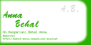 anna behal business card